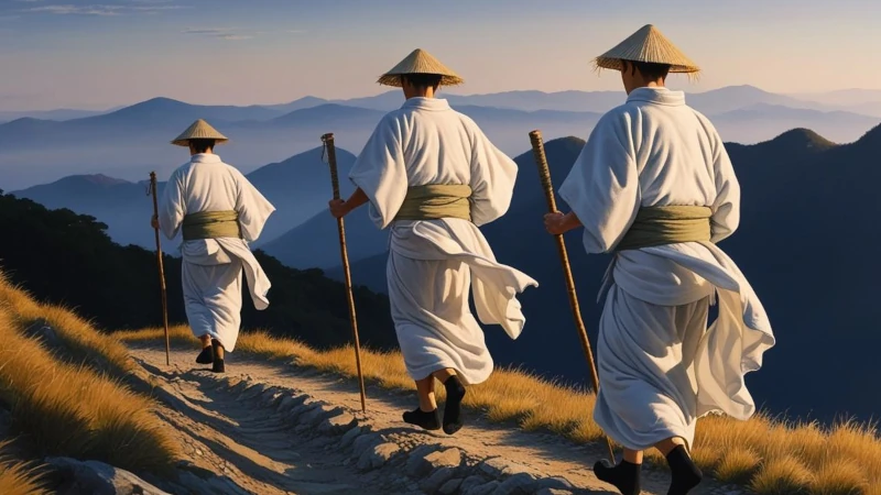 秩父札所白衣を着た巡礼者のイメージ画像